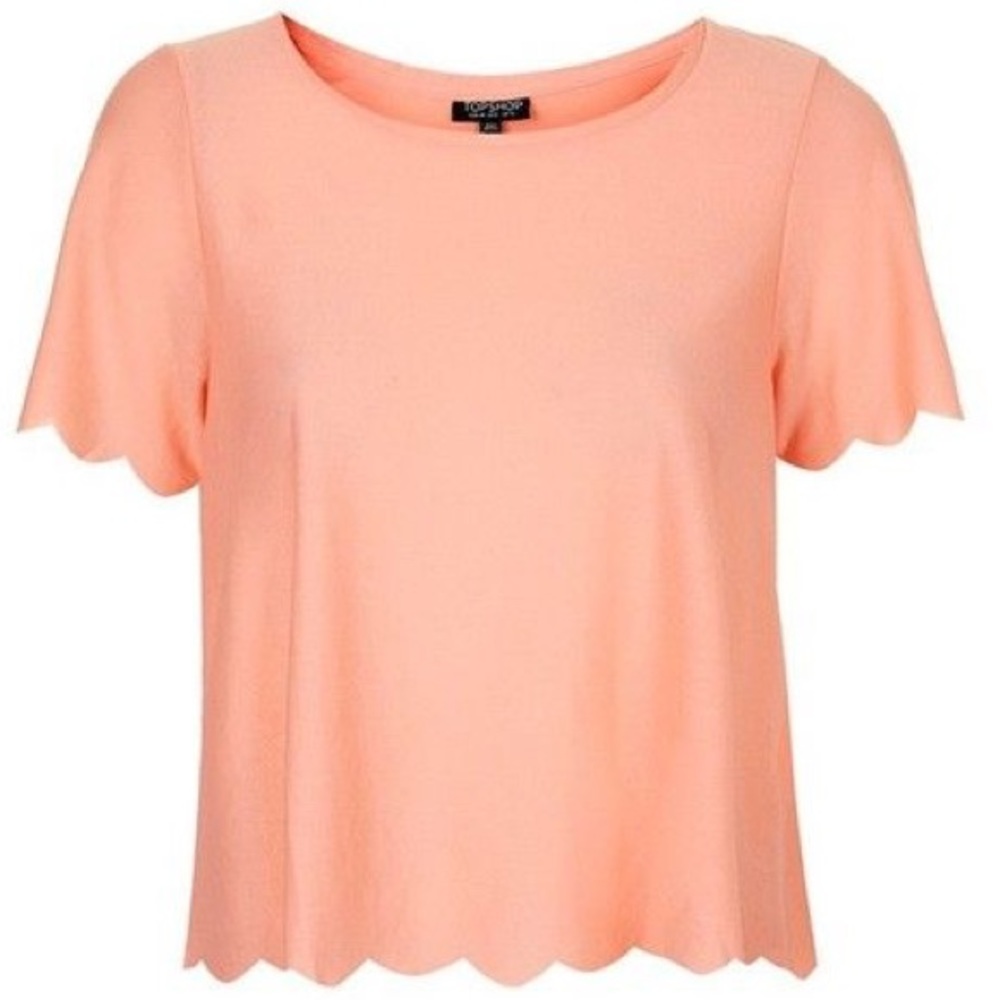 TOPSHOP Scallop Frill Hem Tee Shirt